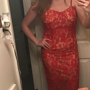 Forever 21 red lace corset dress